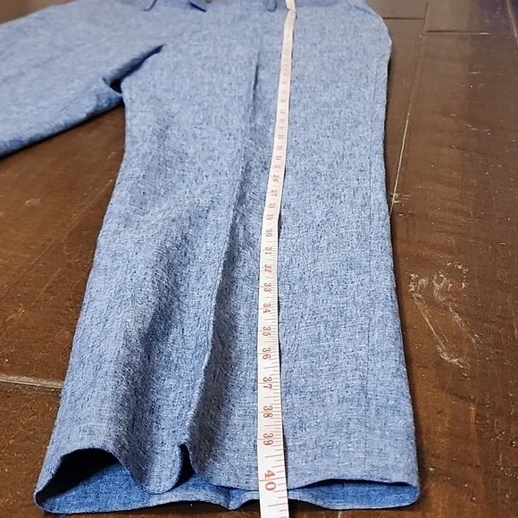 Banana Republic Mens Linen Blend Classic Fit  Blue White Trousers  Size 35 30 - Picture 7 of 11
